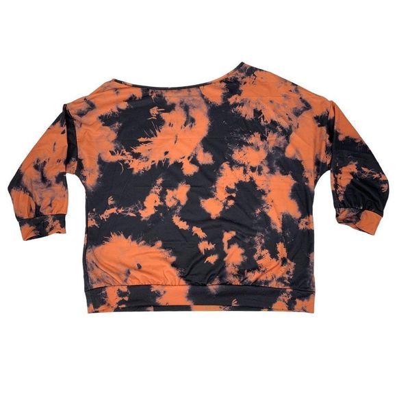 Shein curve XL top one shoulder 1760 sweatshirt Scuba Knit tie dye - Picture 2 of 6